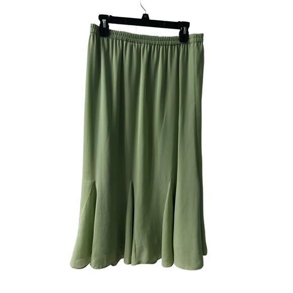 Light Green Midi Skirt – Flowy Boho Aesthetic Skirt for Women Sz 14p - Picture 1 of 3